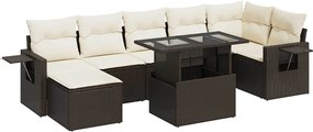vidaXL 8 részes barna polyrattan kerti ülőgarnitúra párnákkal