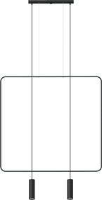 Mennyezeti lámpa, függeszték fekete négyzet nappaliba, étkezőbe és konyhába Rana 2