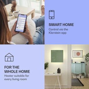 Klarstein Mojave 500 smart, infravörös hősugárzó 2 az 1-ben, konvektor, 60 x 60 cm, 500 W, RGB világítás