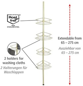 WENKO 24569100-Sarokpolc DOLCEDO 31x275 cm aranyszínű