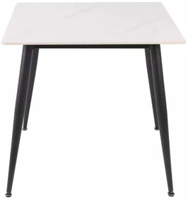 Étkezőasztal RION 80x80 cm kerámia asztallappal, fehér márvány