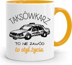 Sárga Bögre Taxisofőrnek Életmód Ajándék fényképes nyomtatással