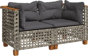 vidaXL 2 db szürke polyrattan kerti sarokkanapé párnával