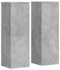 2 db betonszürke szerelt fa növénytartó állvány 33x33x100 cm