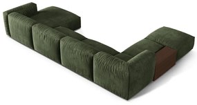 Zöld bársony moduláris sarokkanapé (bal oldali-U alakú) Martina – Micadoni