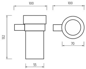 NIMCO BR 11058W-26 - Falra szerelhető fogkefe tartó BORMO matt üveg/fényezett króm