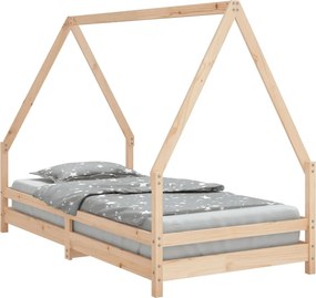 vidaXL tömör fenyőfa gyerekágykeret 90 x 190 cm