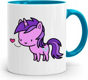 Kék Bögre Gyermeknapi Ajándék Unikornis mintával, fényképpel