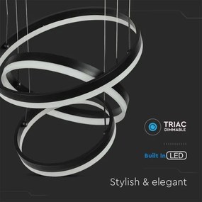 LED dimmelhető csillár zsinóron LED/86W/230V 3000K fekete