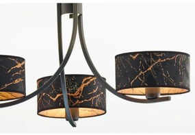 Jupiter 2106- láncon függő csillár ARTHUR 3xE27/15W/230V fekete/narancssárga/márvány dekor