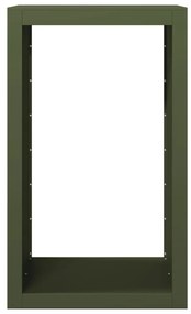 zöld acél tűzifatároló 60 x 40 x 100 cm