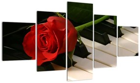 Képek - rózsa a zongorán (125x70cm)