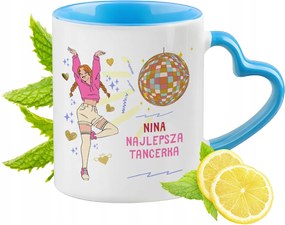 Kék bögre szív alakú füllel Nina számára Ideális Ajándék