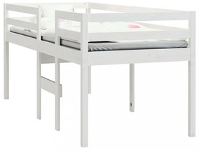 fehér tömör fenyőfa magasított ágy 75x190 cm