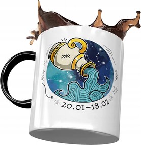 Bögre Fekete Vízöntő Zodiákus jelek Horoszkóp Nyomtatott fényképpel