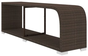 10-részes barna polyrattan kerti bútorszett párnákkal
