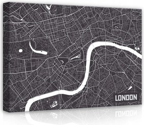 Vászonkép 70x50 London térkép London minimalizmus grafika absztrakt Temze