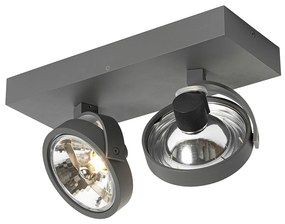 Design spotlámpa szürke állítható 2-lámpás - Go