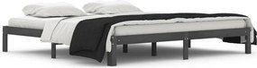 vidaXL szürke tömör fenyőfa ágykeret 200 x 200 cm