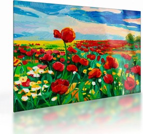 Kép egy mező mákkal (üvegen) (70x50 cm)