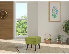 Lábtartó Zsámoly, zöld szövet kárpittal, bükkfa lábakkal