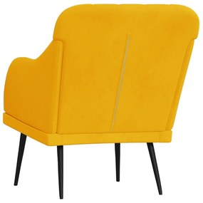 Sárga bársonyfotel 63 x 76 x 80 cm
