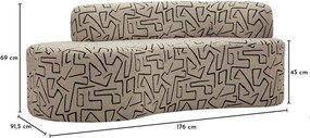 Bézs buklé kanapé 176 cm Nairobi – Mauro Ferretti