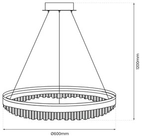 LED Csillár zsinóron LED/52W/230V átm. 60 cm arany