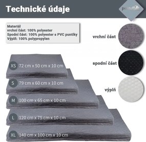 PETSTUFF® Kutyafekhely XL  sötétszürke 140 x 100 x 10 cm