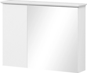 HOMCOM Fürdőszobai Szekrény Tükörrel - Modern Tükörszekrény Állítható Polcokkal, Fürdőszobai Bútor 65x15x49 cm Fehér | Aosom