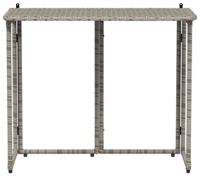 szürke polyrattan összecsukható kerti asztal 90x51x75 cm