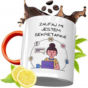 Narancssárga Bögre Titkárnőnek Ajándék fényképes nyomattal