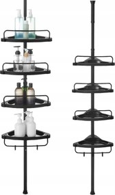 Fürdőszobai Zuhanypolc Fekete Akasztós Sarok Fürdőszoba Fali