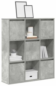 betonszürke szerelt fa könyvespolc 89x24x101,5 cm