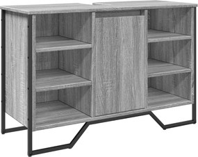 vidaXL szürke sonoma szerelt fa fürdőszobai mosdószekrény 91x35x60 cm