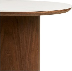 Sötét natúr színű kerek dohányzóasztal kerámia asztallappal ø 60 cm Noli – House Nordic