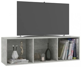 betonszürke szerelt fa könyv-/TV-szekrény 36 x 30 x 114 cm