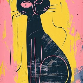 Poszter 20x20cm Kontrasztos cica