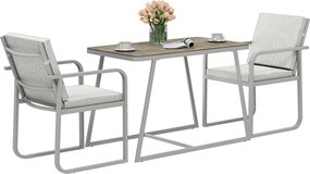 Outsunny 3 Részes Ülőgarnitúra Étkezőszett 2 Fő Részére 4 Szék Párnával Ülés Cushions Étkezőasztal Ülőhelyiségekhez Üveg Asztallal Konyha Bútor Terasz