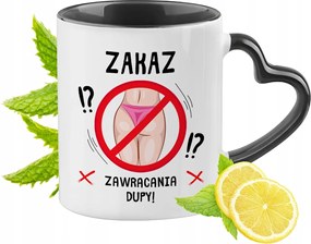 Vicces Bögre Fekete Szív Alakú Füllel Ajándék