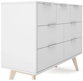 Fehér alacsony komód 120x83 cm Campus – Marckeric