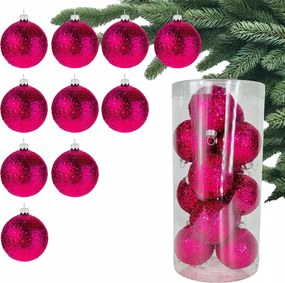 Fukszia Karácsonyfa Bombák Rózsaszín csillámos Buborékok a karácsonyfára