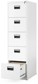 Fém irattartó szekrény, 5 fiókos SARA V5, 460 x 1630 x 620 mm, fehér