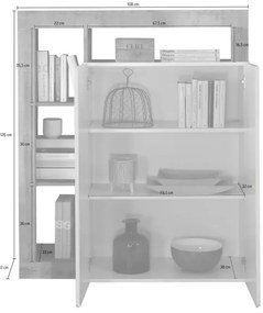 LENOR komód fehér/barna