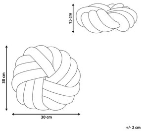 Sárga bársony csomópárna 30 x 30 cm AKOLA Beliani