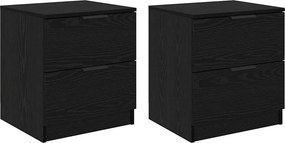 vidaXL Éjjeliszekrény 2 pcs Fekete tölgy 45 x 39 x 50cm Faanyag