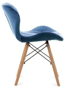 KÉSZLET 4x Étkezőszék TRIGO 74x48 cm sötét kék/bükkfa