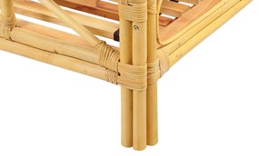 Világosbarna rattan franciaágy 160 x 200 cm DOMEYROT Beliani