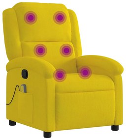 vidaXL sárga bársony dönthető masszázsfotel