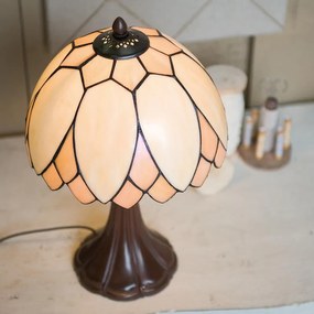 Tiffany asztali lámpa krém Ø 25*42 cm